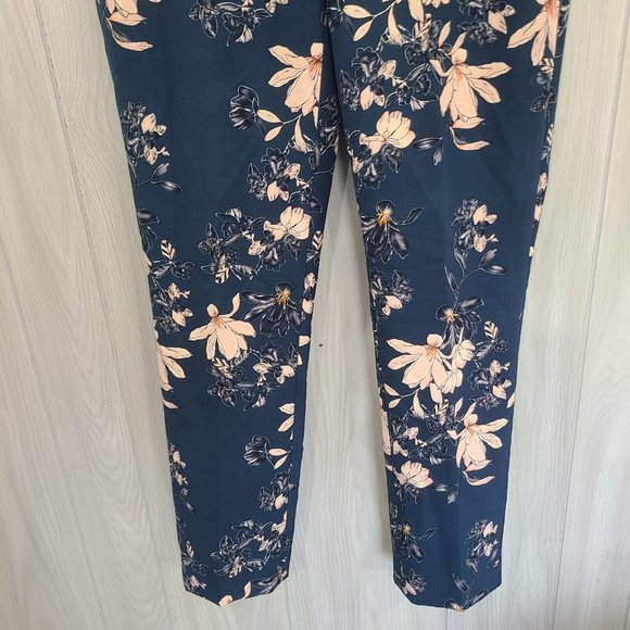Cynthia Rowley Floral Pants Blue Style D2604 pull on - Picture 3 of 10